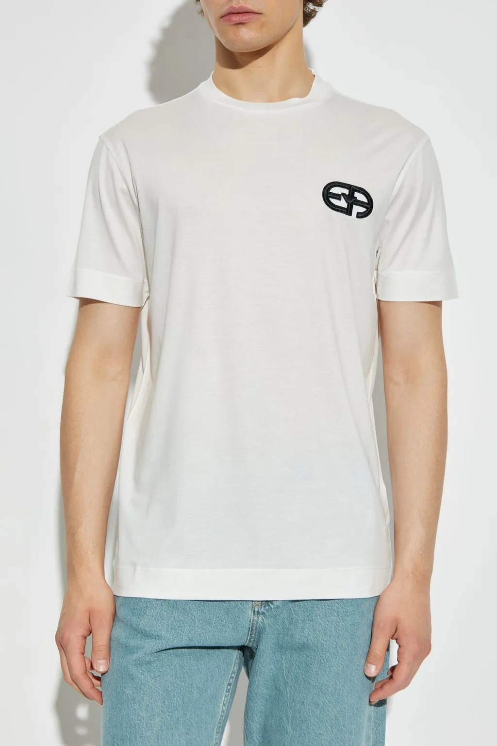 Emporio Armani Logo Embroidered Crewneck T-Shirt