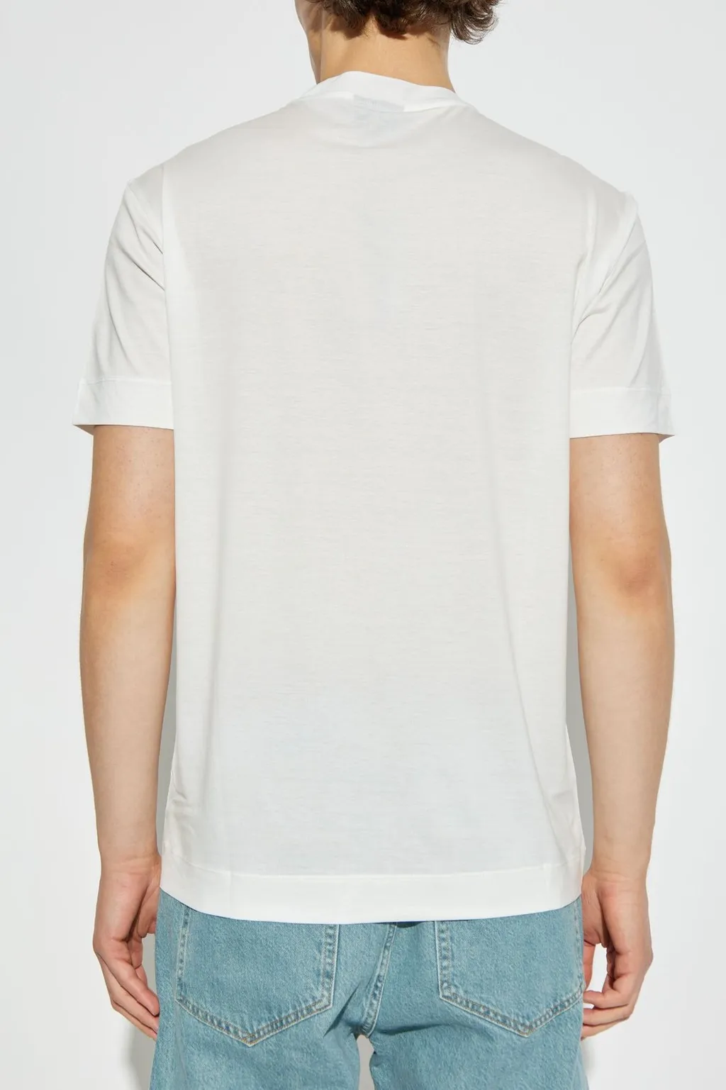 Emporio Armani Logo Embroidered Crewneck T-Shirt