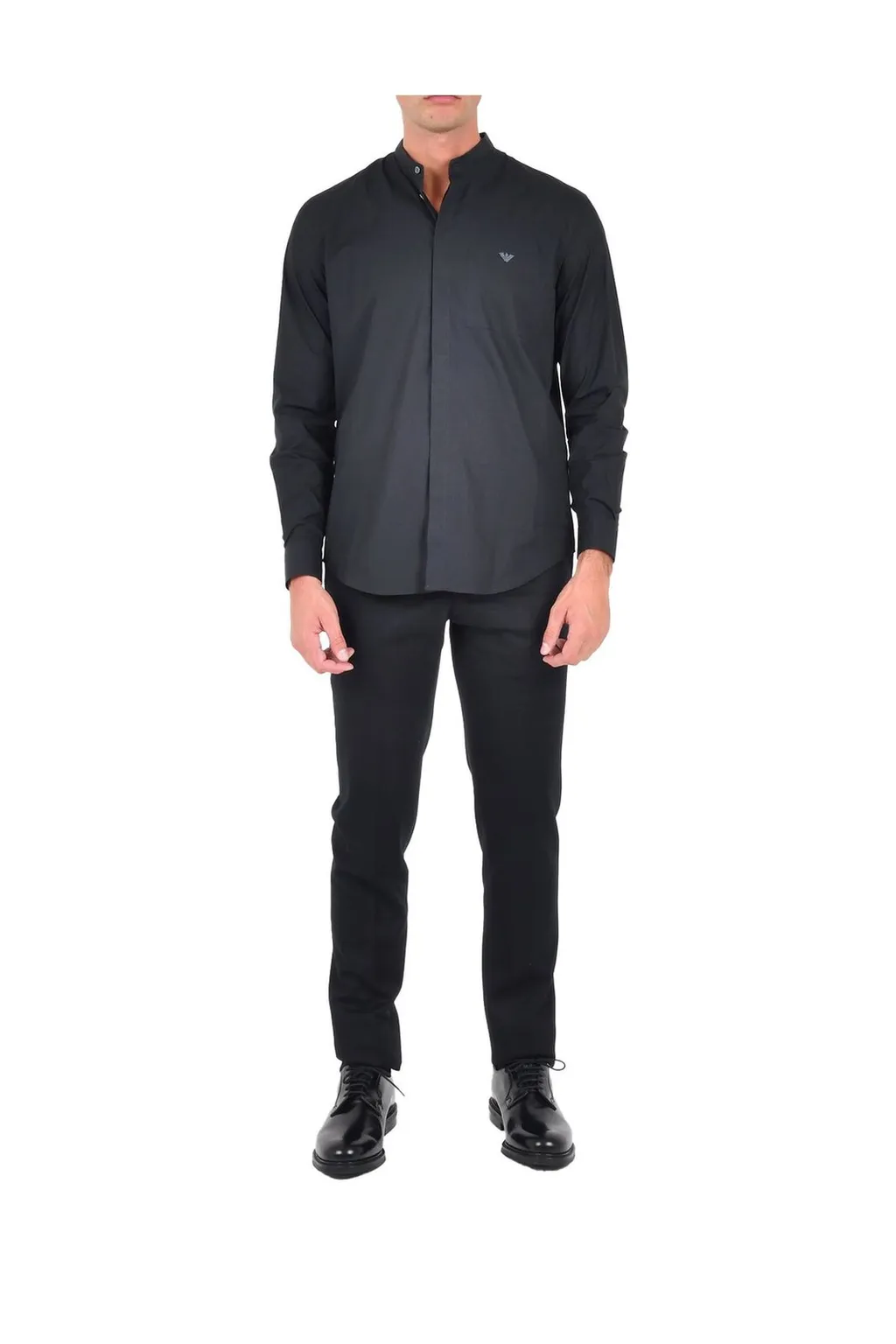 Emporio Armani Regular Fit Logo Embroidered Shirt