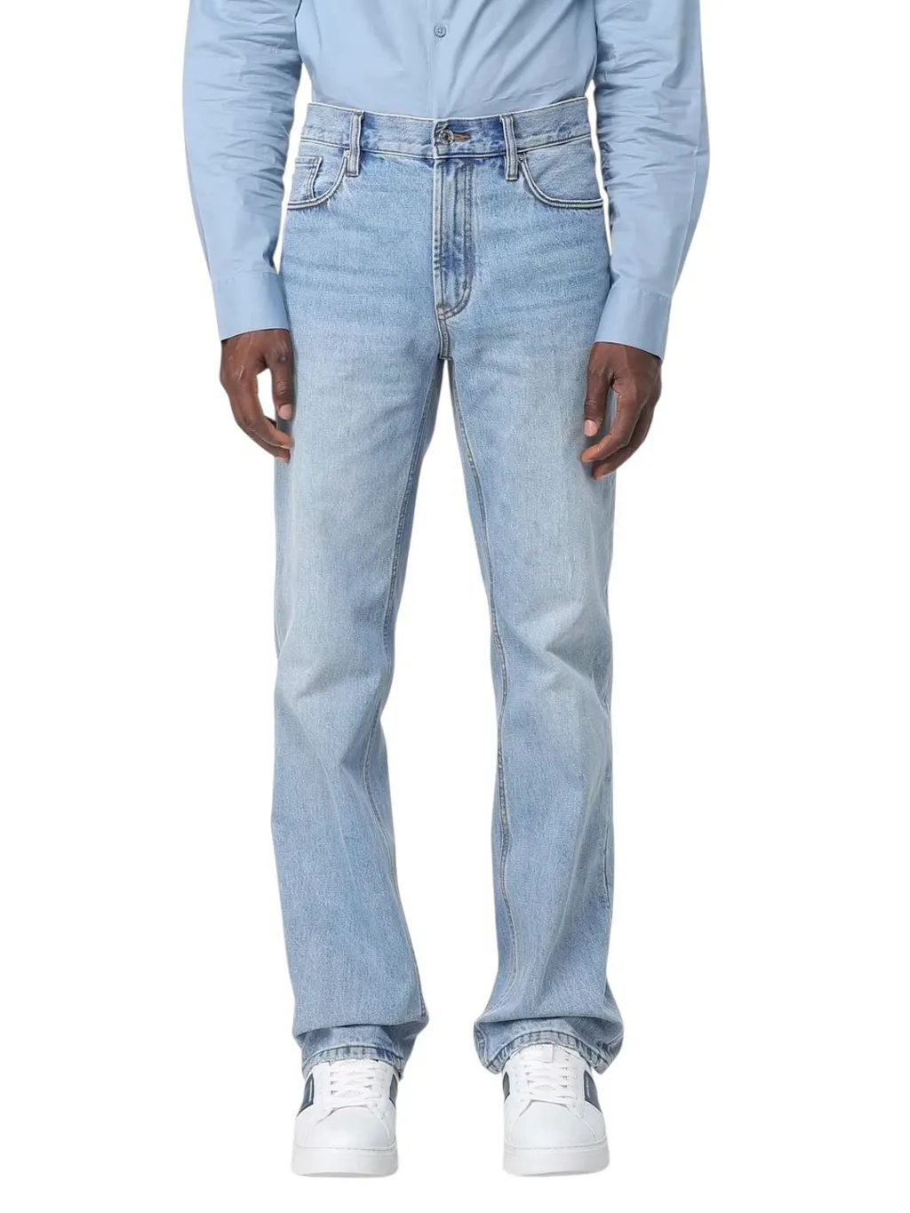Emporio Armani J76 Straight-Fit Stone-Washed Denim Jeans
