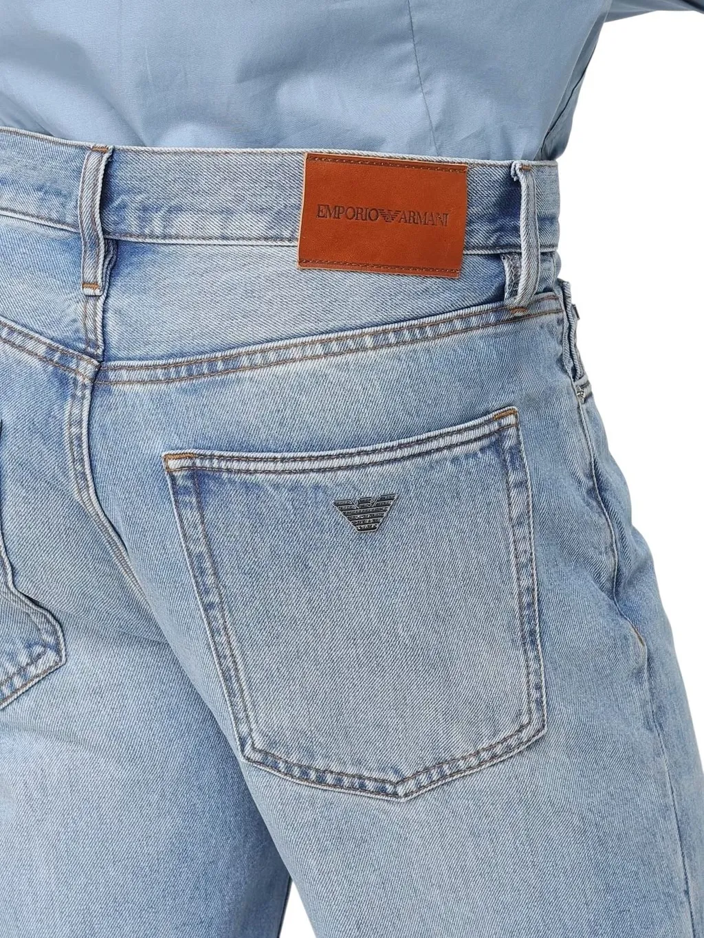 Emporio Armani J76 Straight-Fit Stone-Washed Denim Jeans