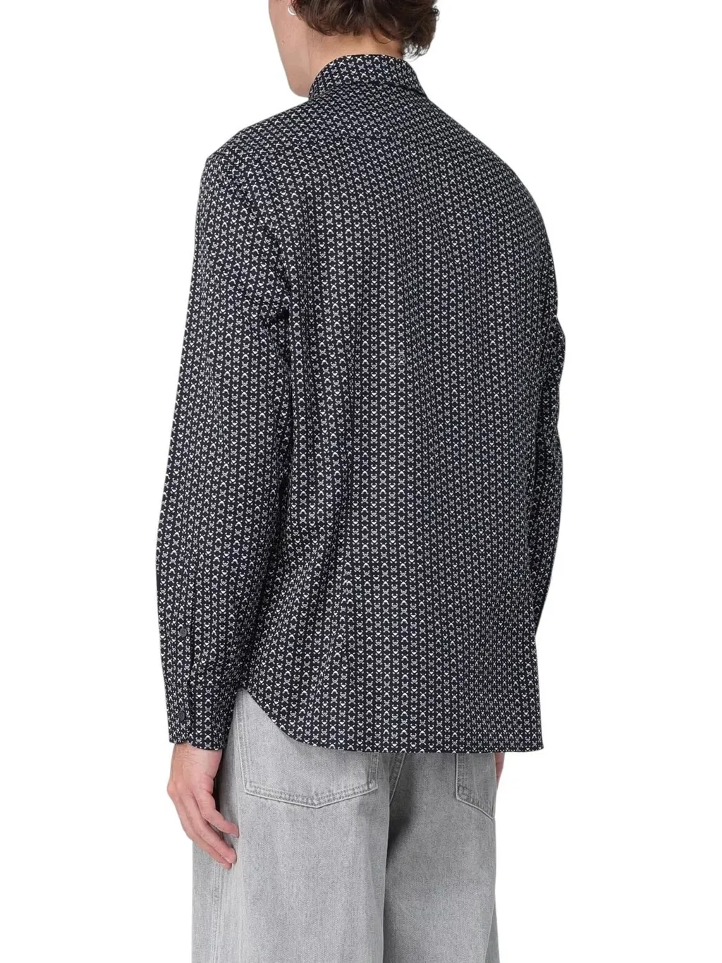 Emporio Armani Printed-Pattern Stretch Shirt