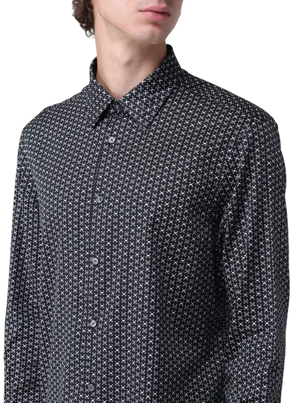 Emporio Armani Printed-Pattern Stretch Shirt