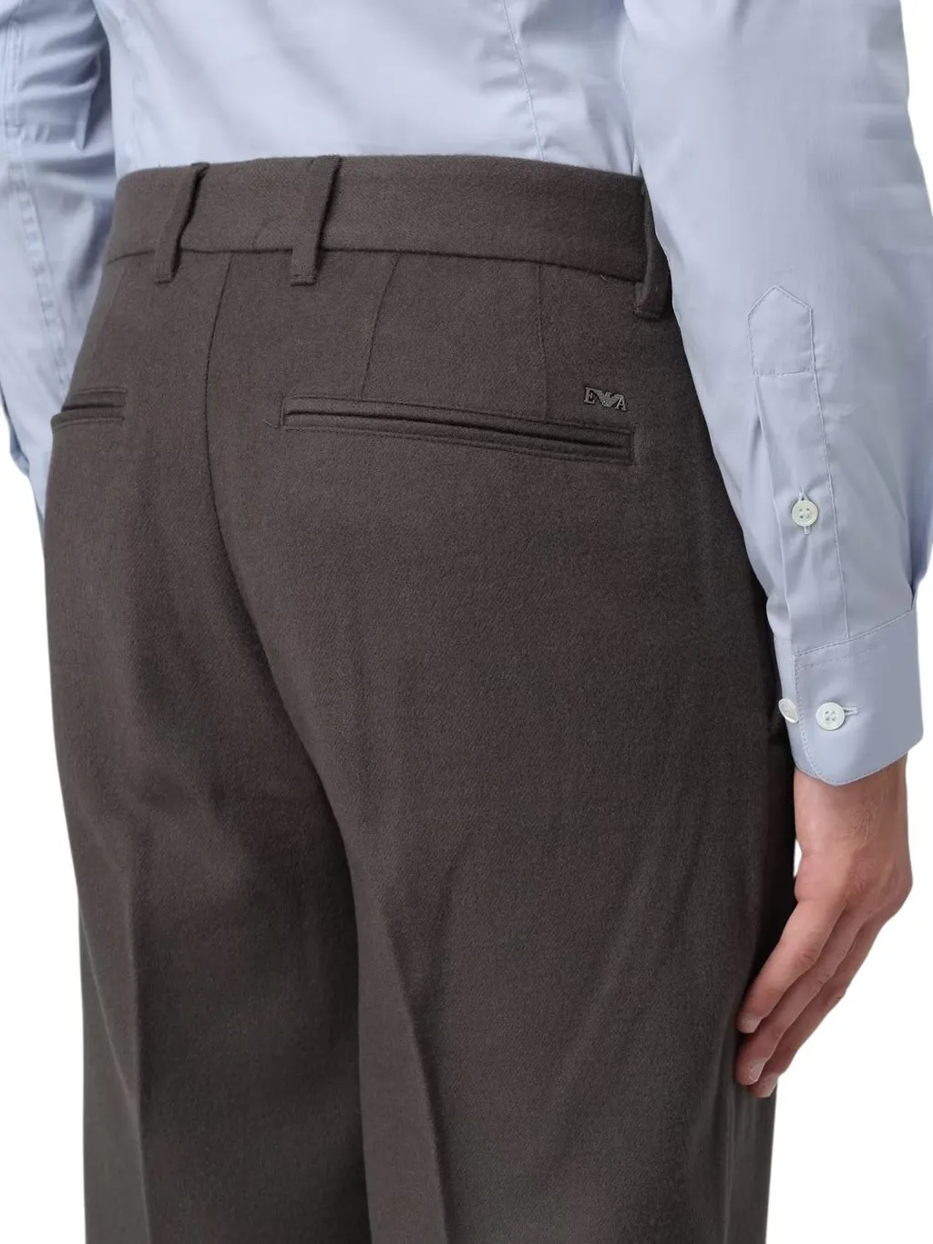 Emporio Armani Mid Rise Tapered Leg Trousers