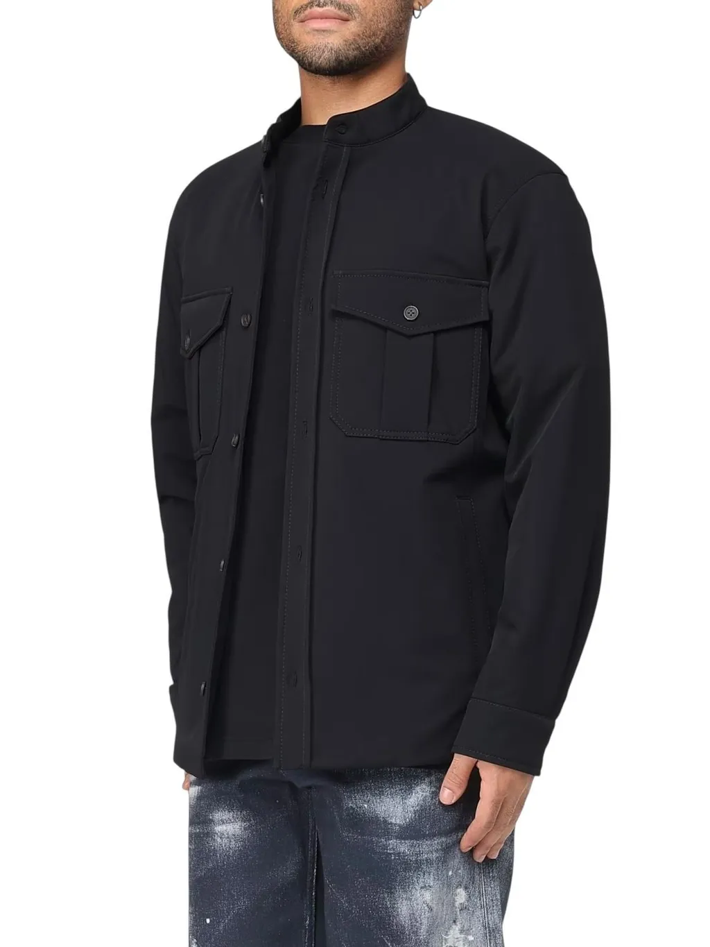 Emporio Armani Logo Patch Buttoned Shirt