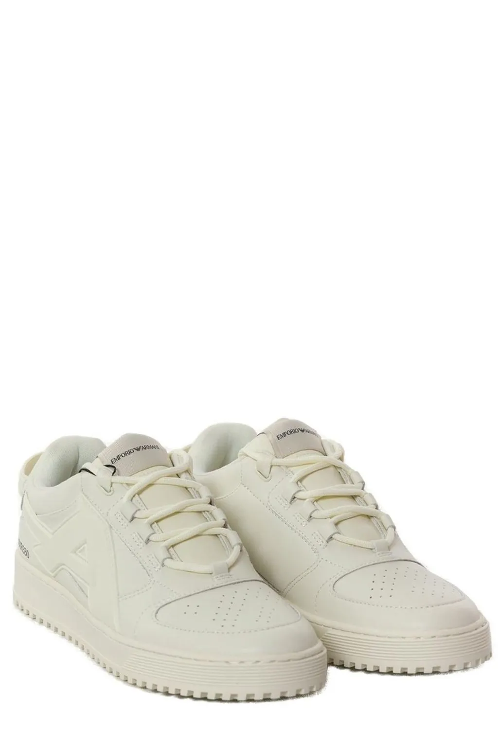 Emporio Armani Round-Toe Lace-Up Sneakers