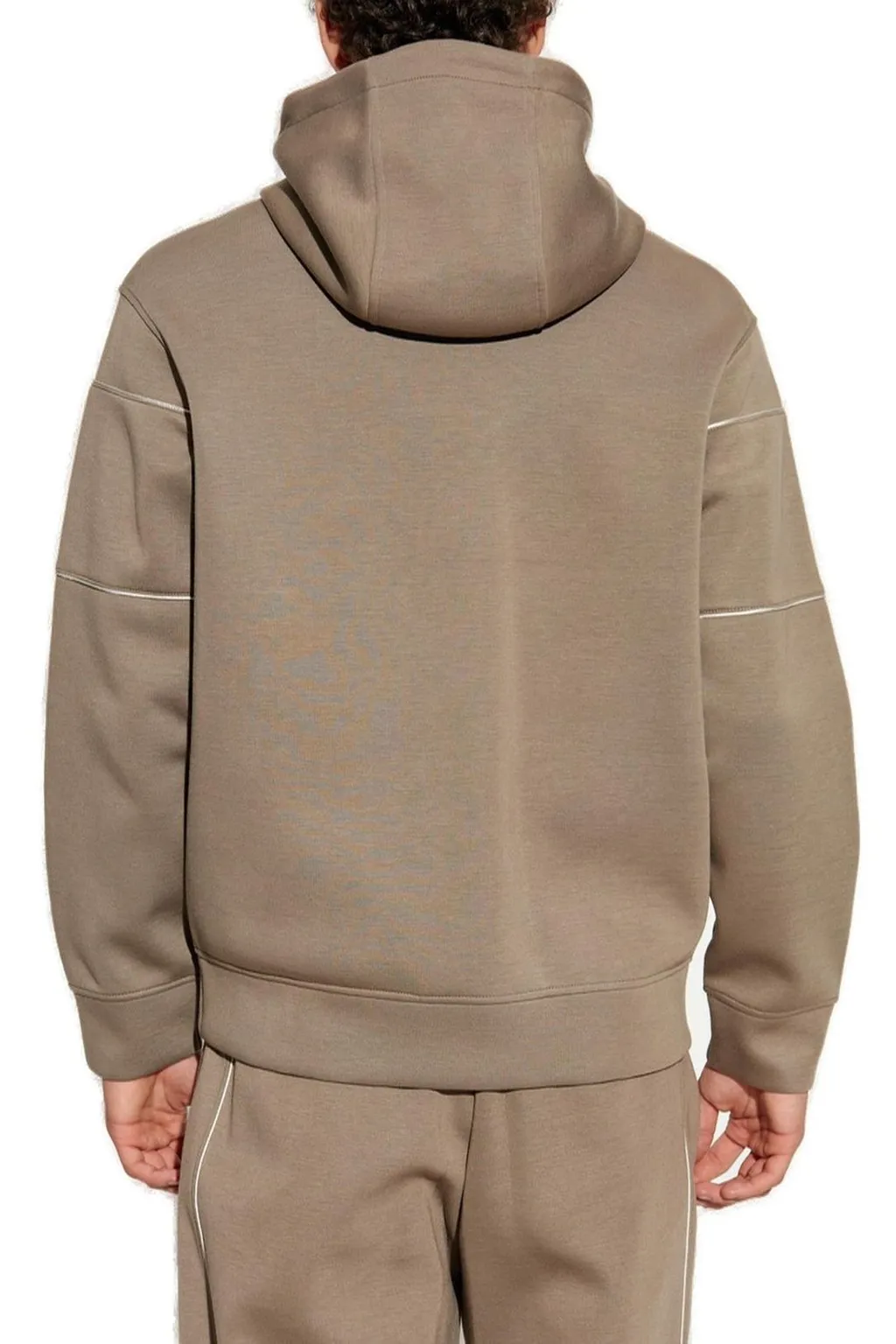 Emporio Armani Logo-Embossed Drawstring Hoodie