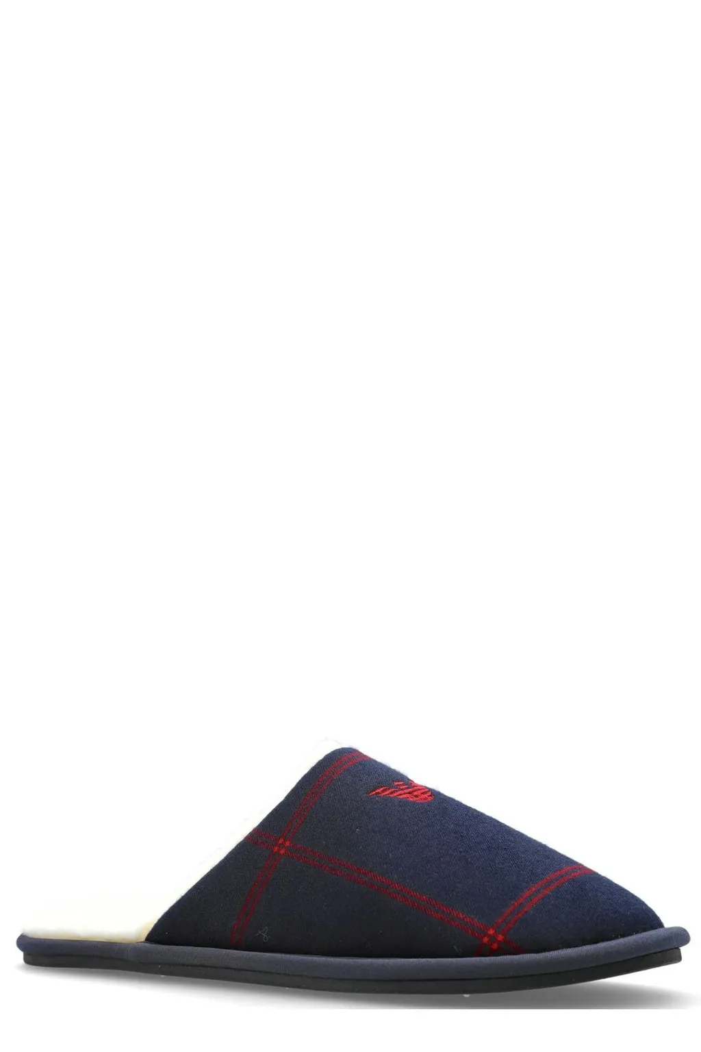 Emporio Armani Round Toe Slip-On Slides