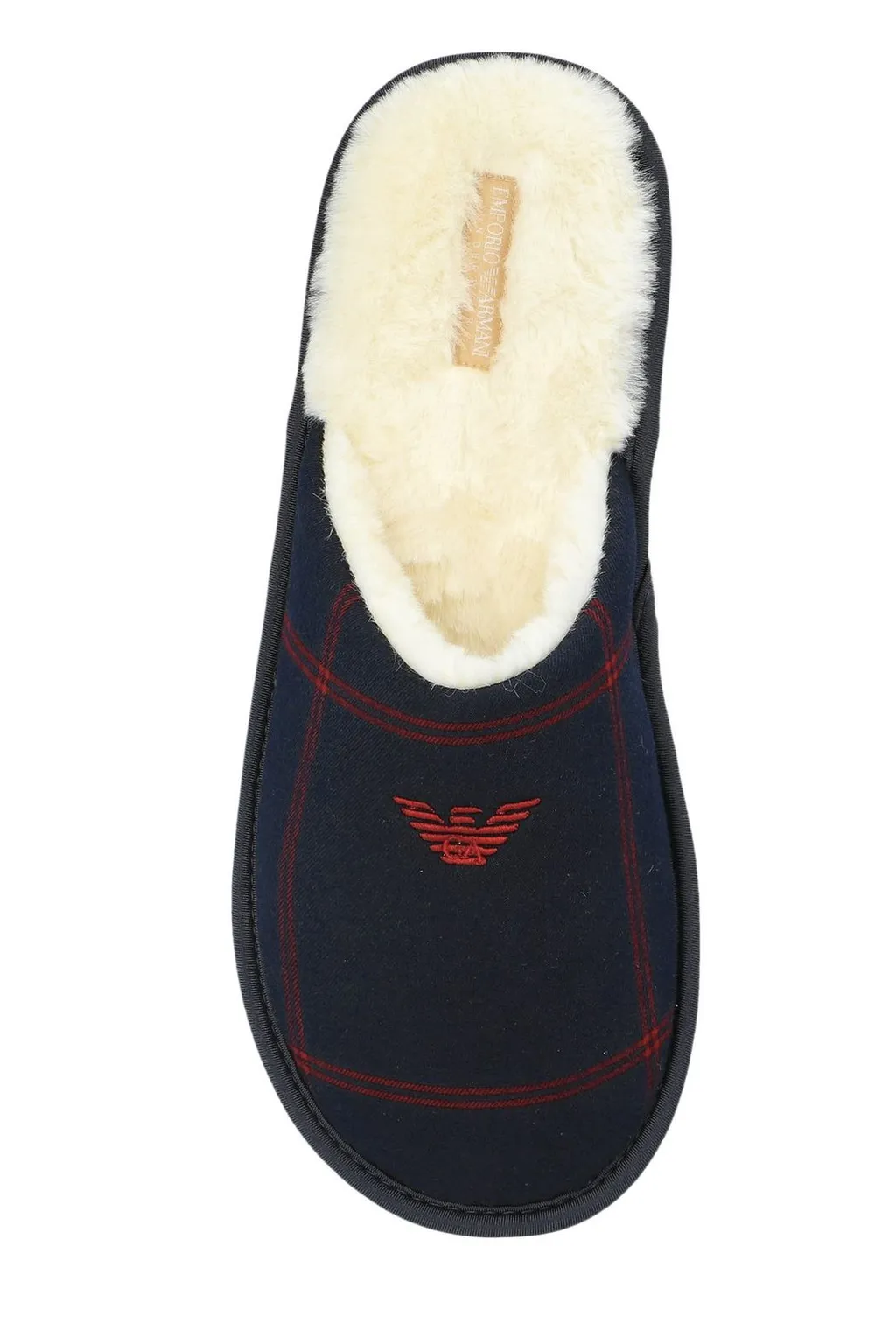 Emporio Armani Round Toe Slip-On Slides