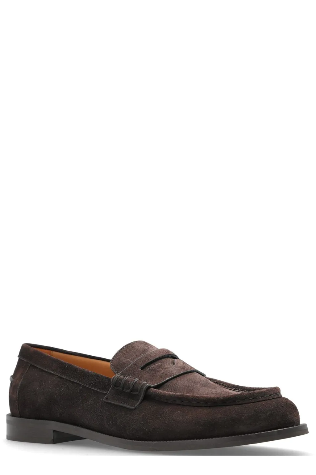 Emporio Armani Round Toe Slip-On Loafers
