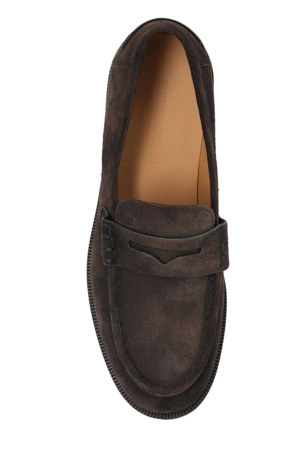 Emporio Armani Round Toe Slip-On Loafers