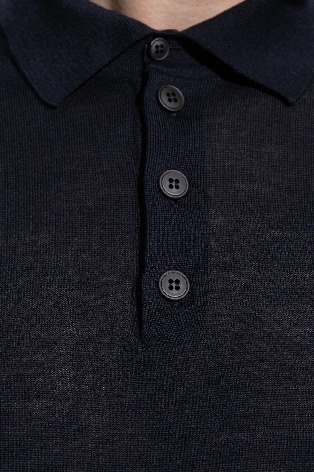 Emporio Armani Long-Sleeved Knitted Polo Shirt