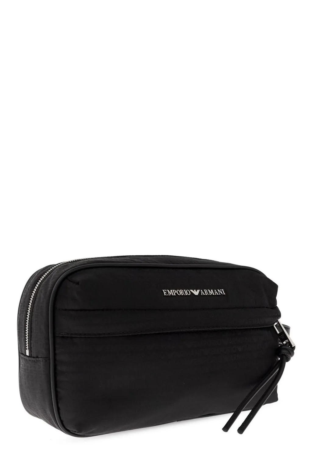 Emporio Armani Logo Lettering Zip-Up Wash Bag