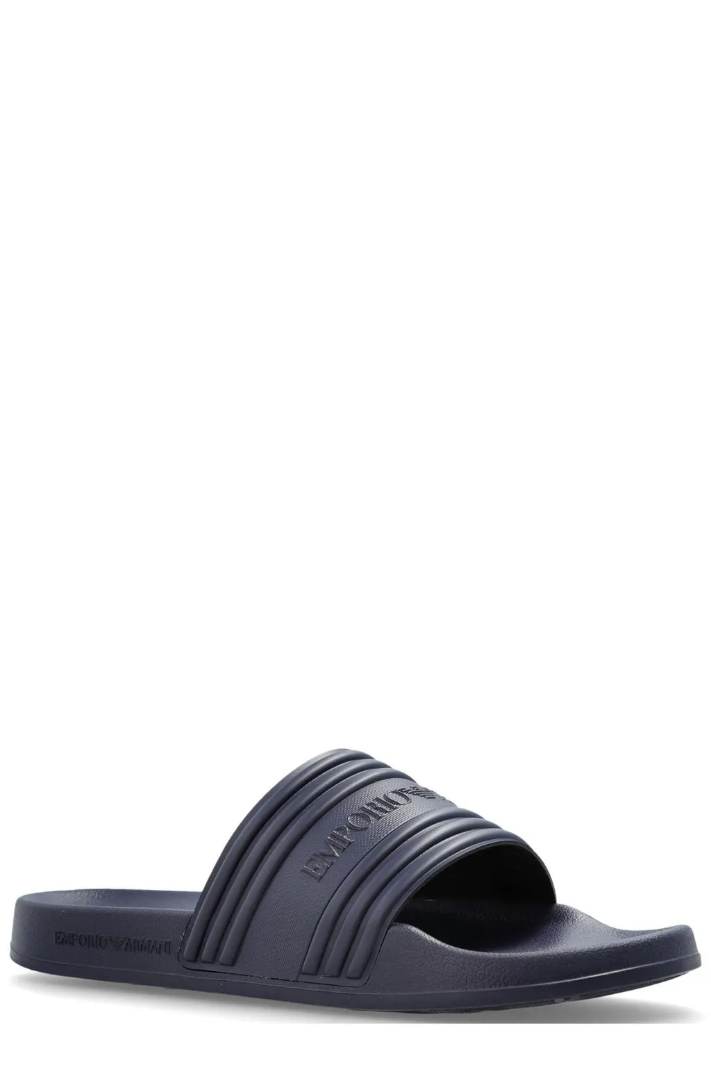 Emporio Armani Logo Embossed Slip-On Slides