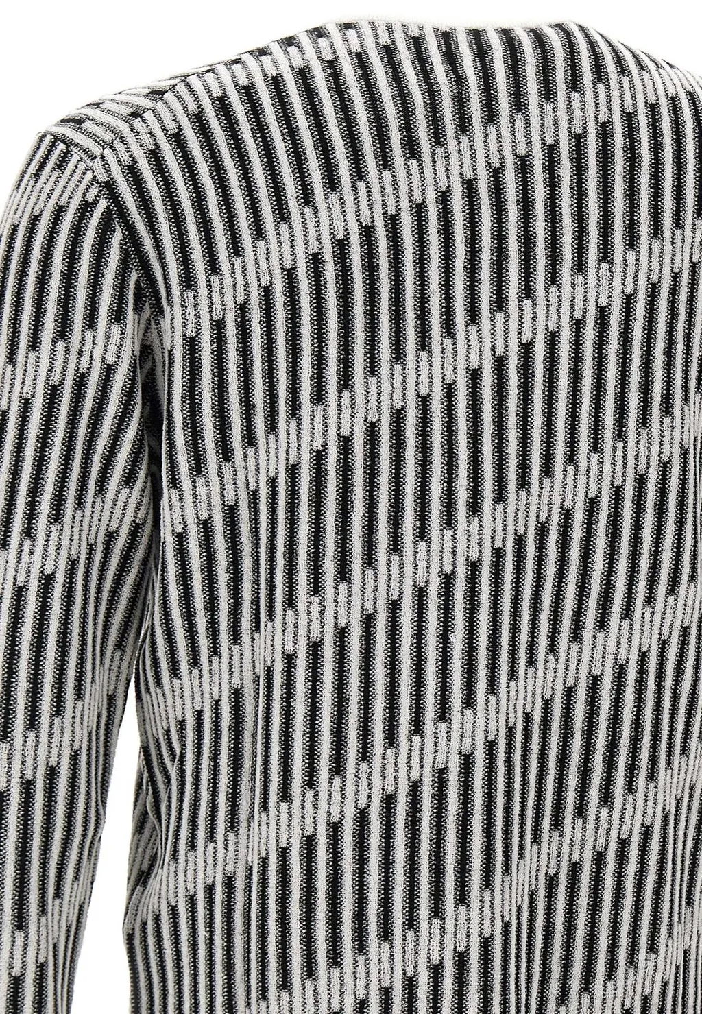 Emporio Armani Diagonal-Stripe Henley Crewneck Jumper