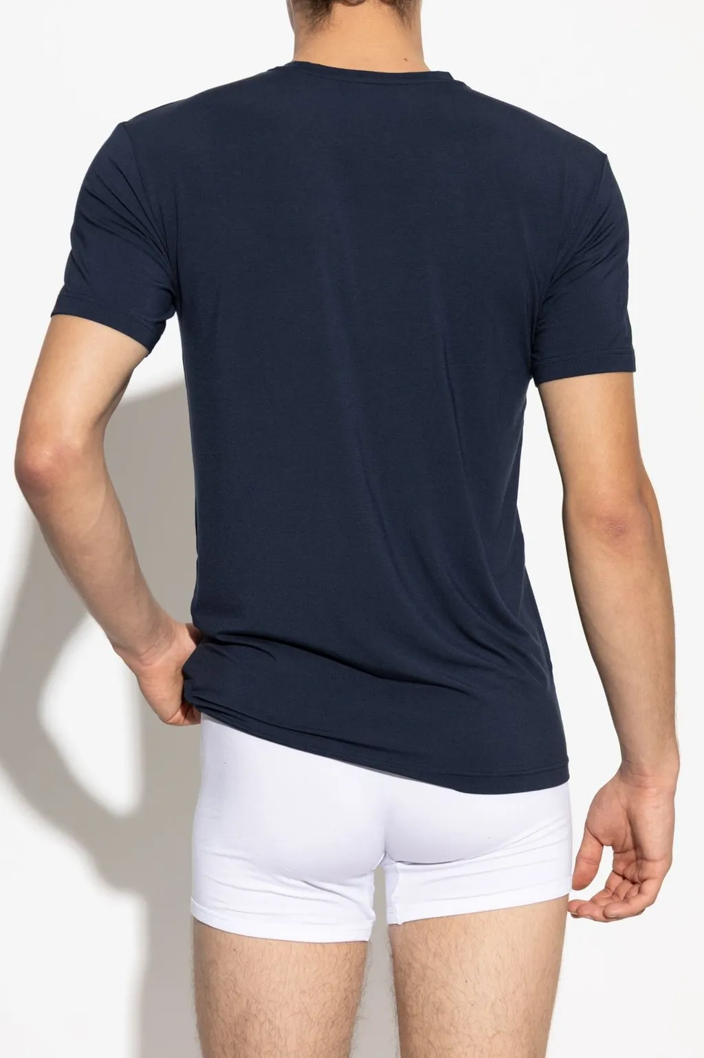 Emporio Armani Logo Embroidered Lingerie T Shirt