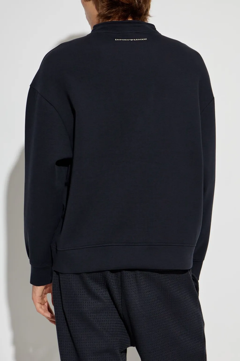Emporio Armani Patterned Printed Drawstring Hoodie