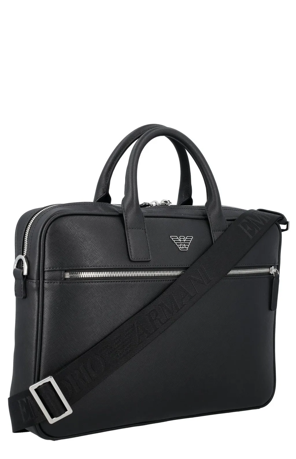 Emporio Armani Logo Plaque Zipped Laptop Case