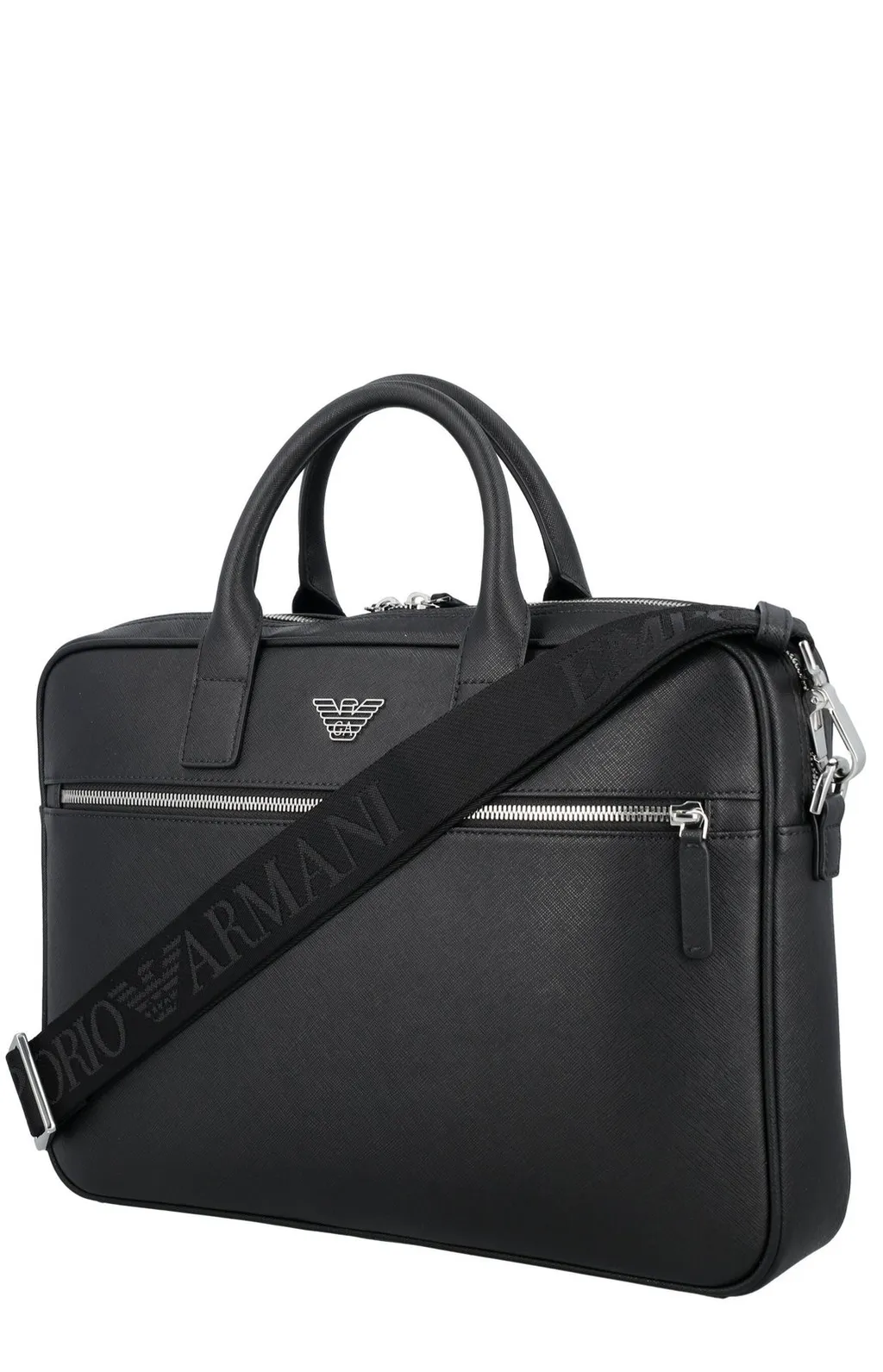 Emporio Armani Logo Plaque Zipped Laptop Case