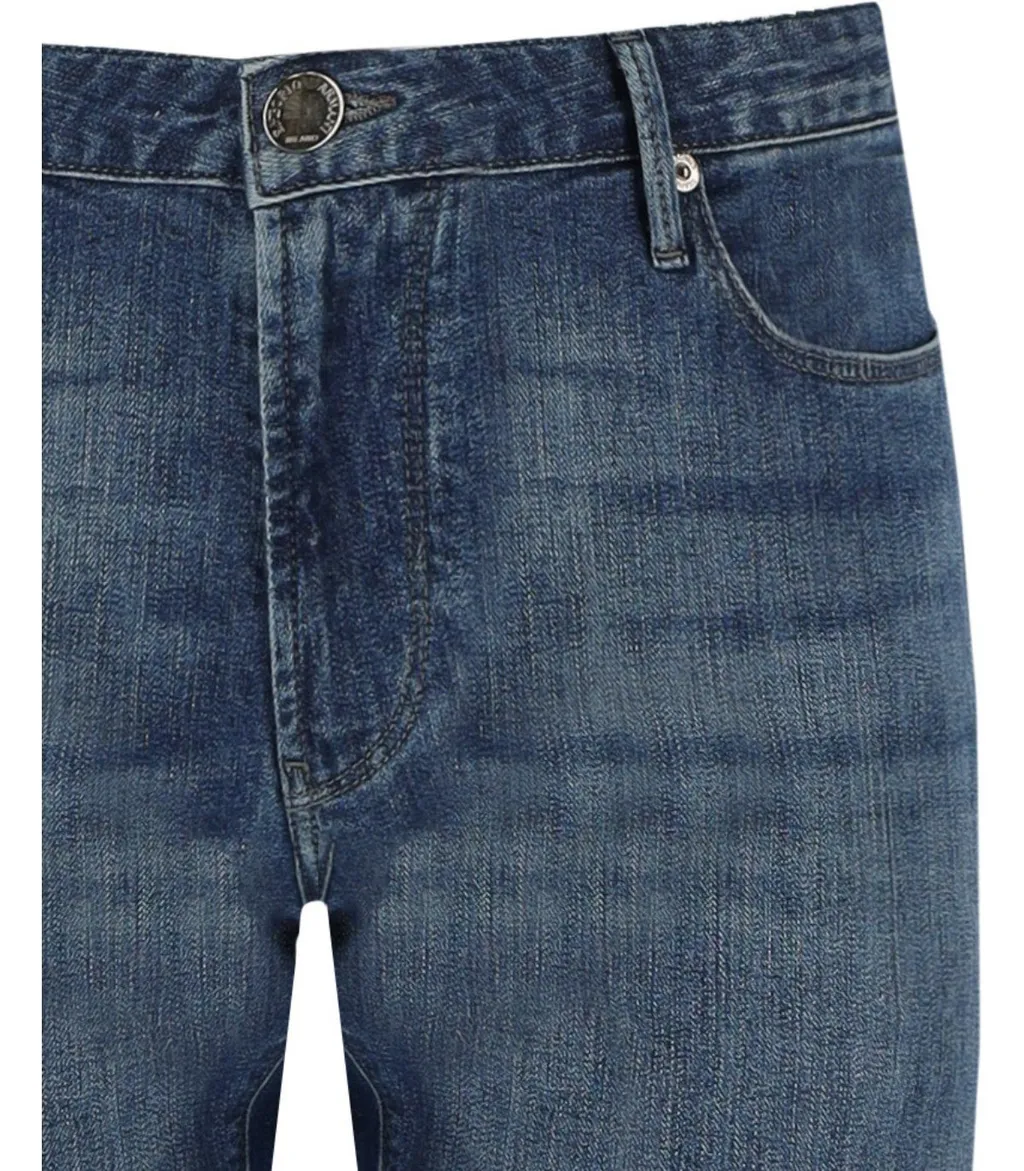 Emporio Armani Logo Plaque Slim-Cut Jeans