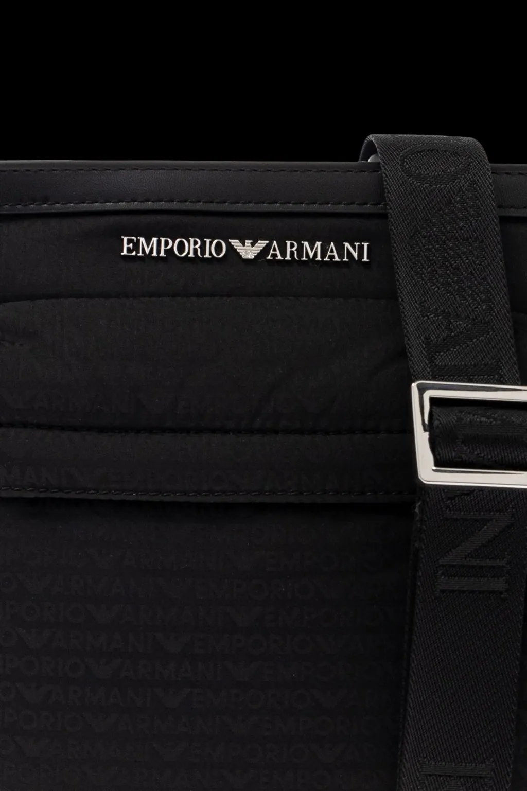 Emporio Armani Logo Plaque Zip-Up Crossbody Bag