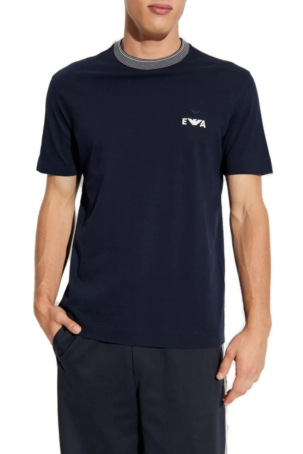 Emporio Armani Logo-Embroidered Crewneck T-Shirt