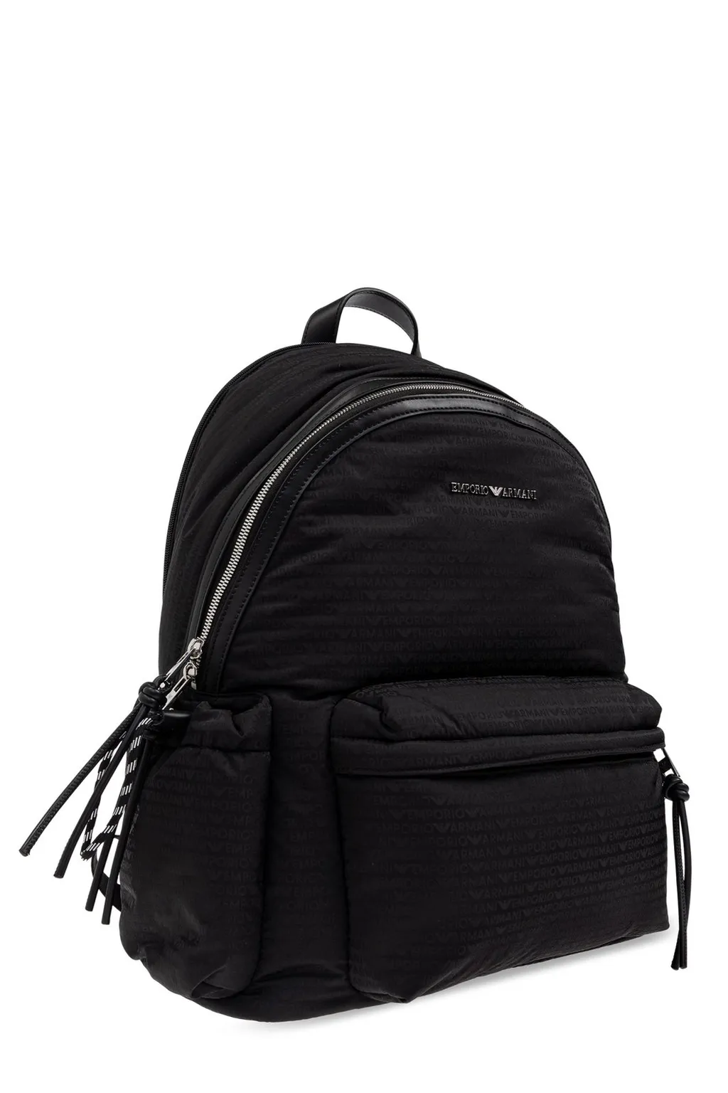 Emporio Armani Logo Plaque Zip-Up Quilted Backpack