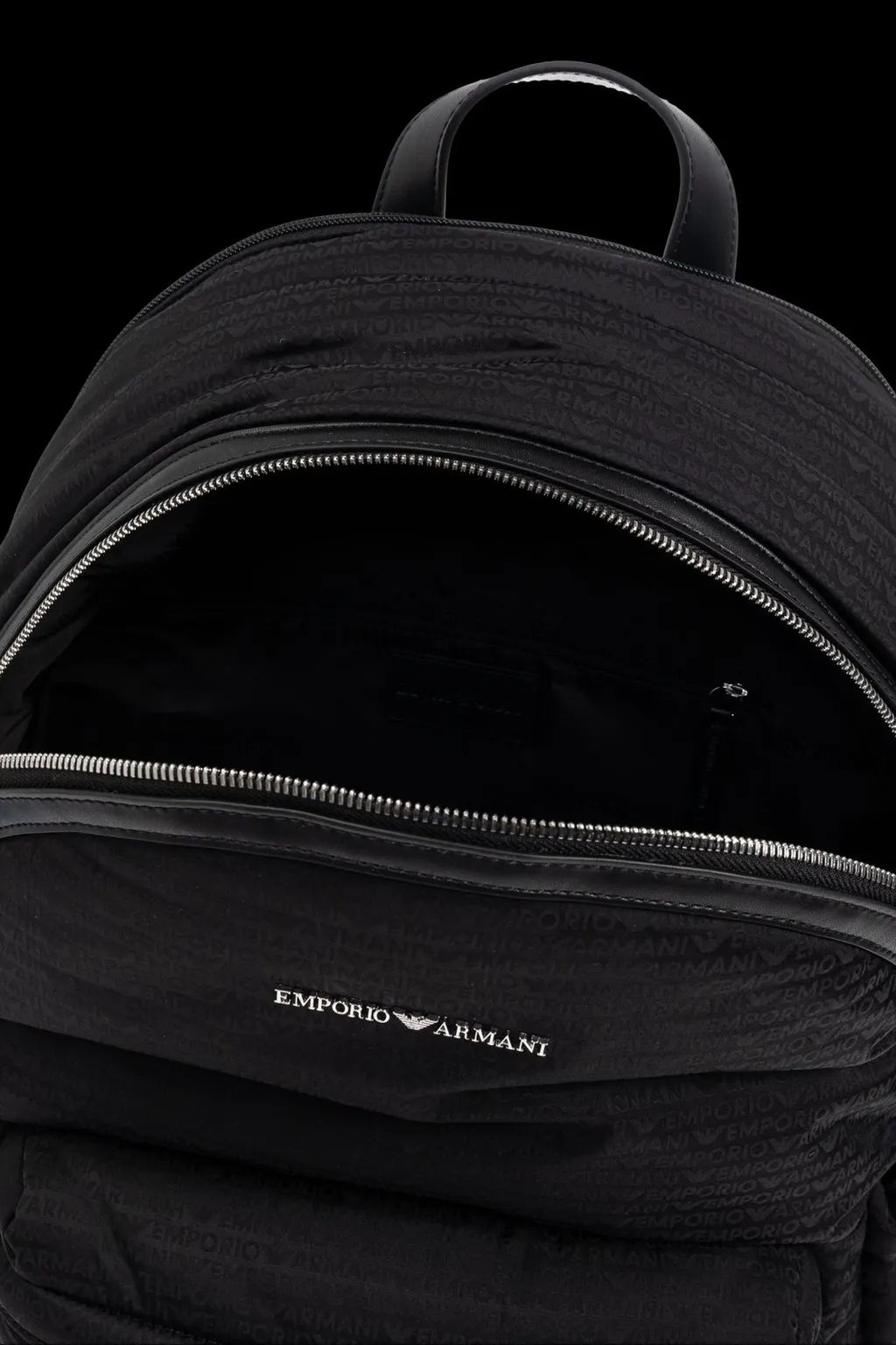Emporio Armani Logo Plaque Zip-Up Quilted Backpack