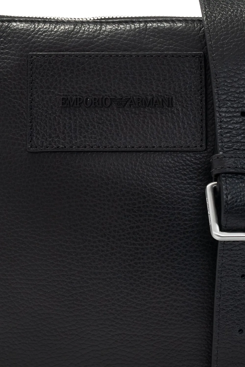 Emporio Armani Logo Patch Zipped Messenger Bag
