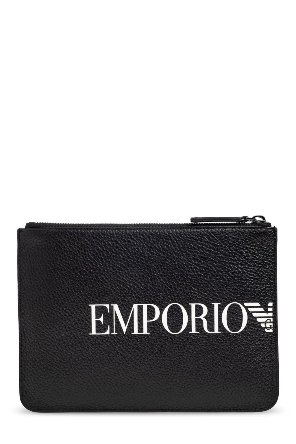 Emporio Armani Logo Printed Zipped Clutch Bag