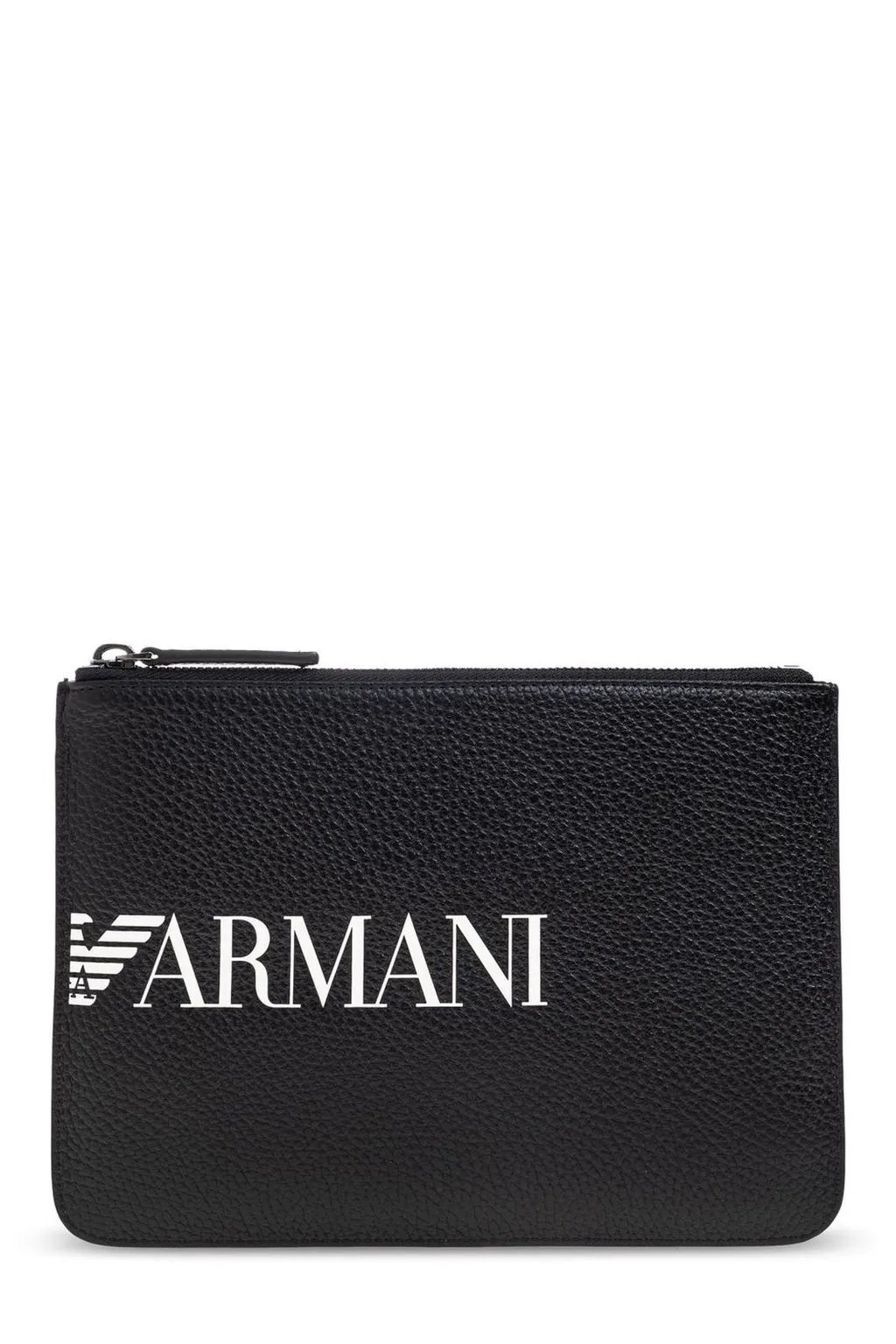 Emporio Armani Logo Printed Zipped Clutch Bag