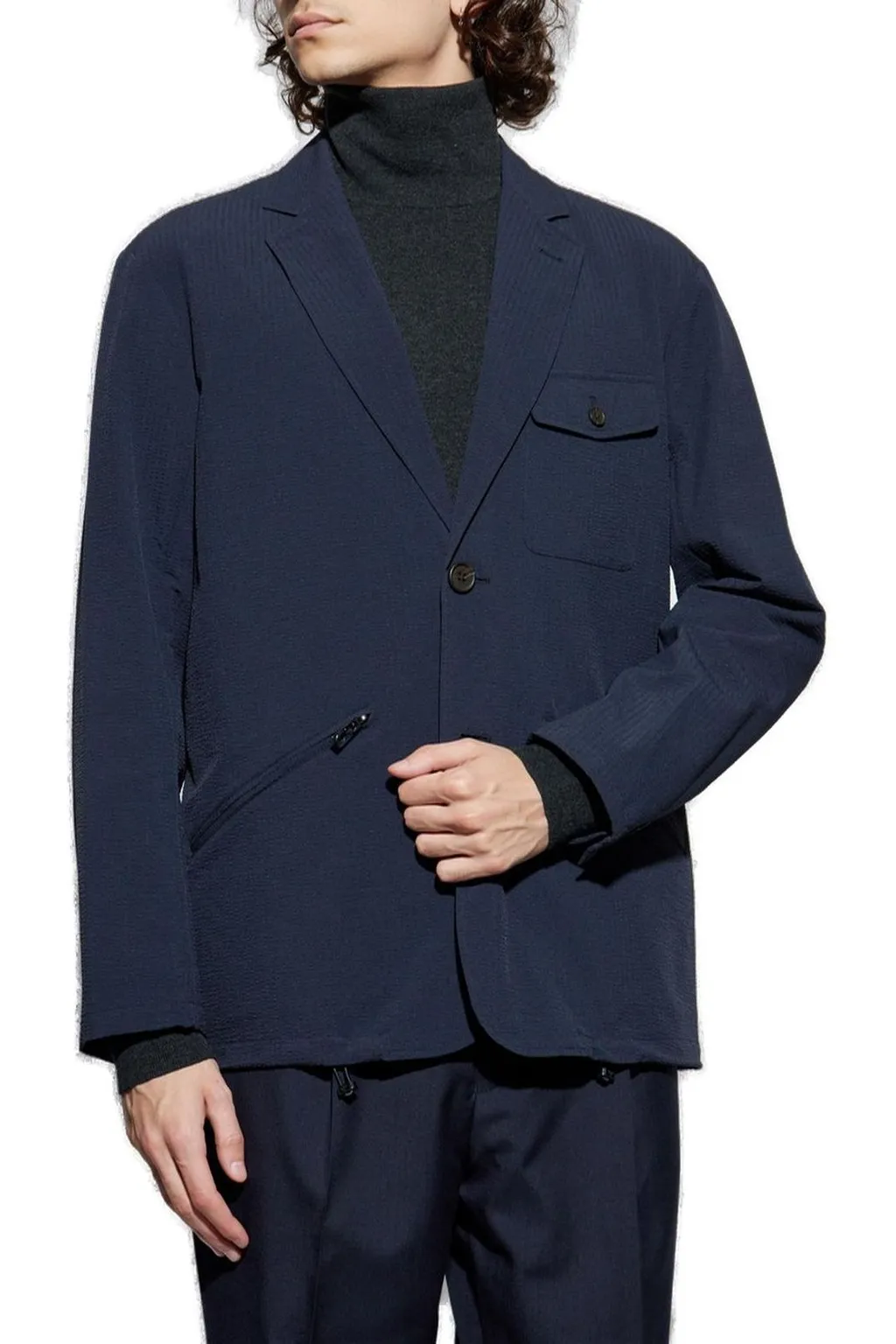 Emporio Armani Textured Single Breasted Jacket