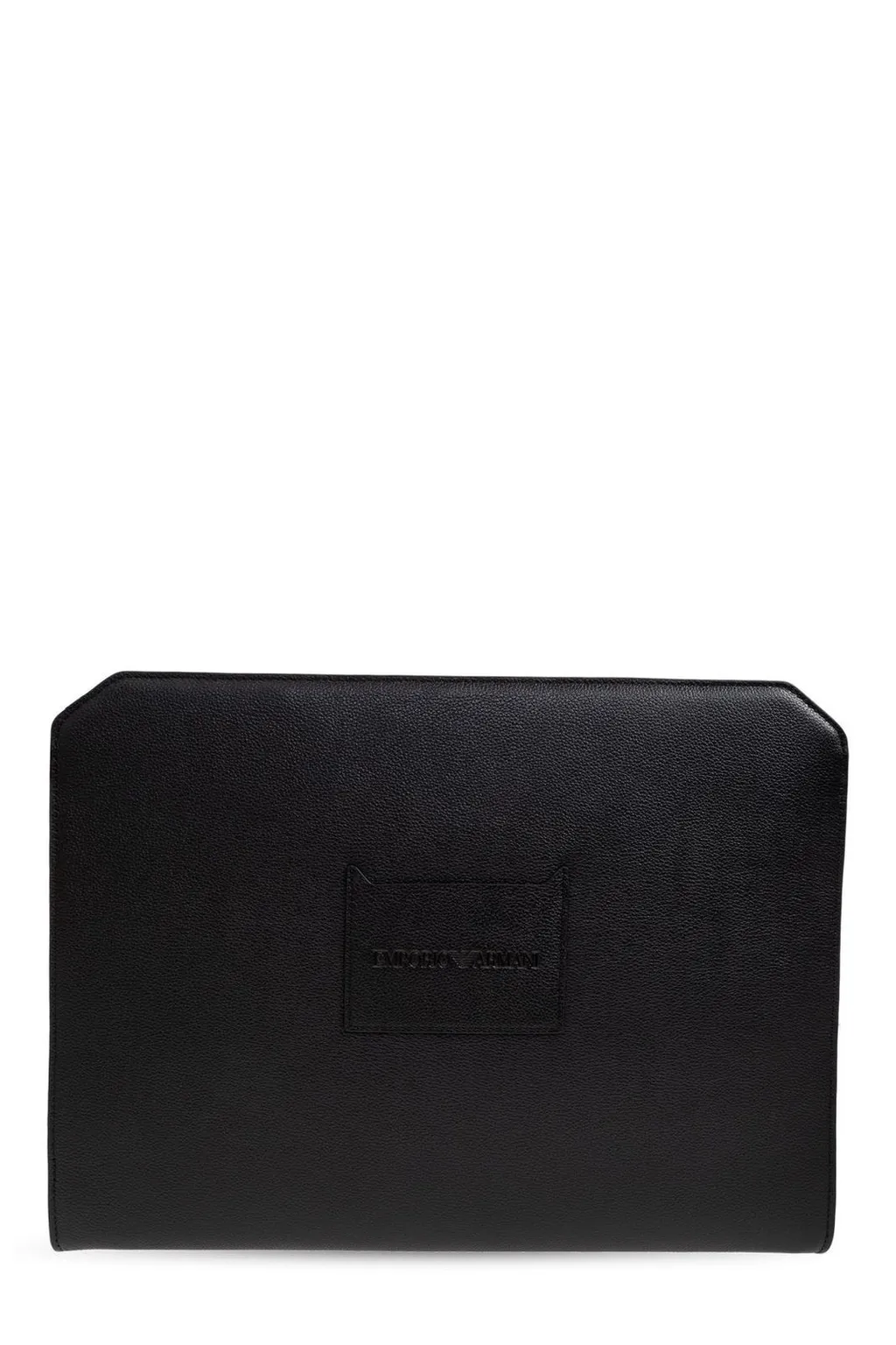 Emporio Armani Logo Plaque Zip-Up Clutch Bag