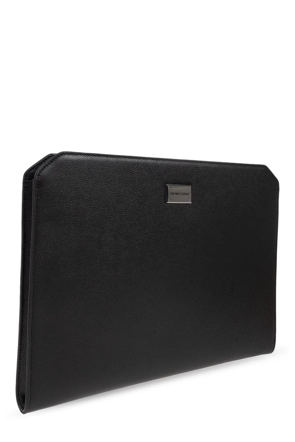 Emporio Armani Logo Plaque Zip-Up Clutch Bag