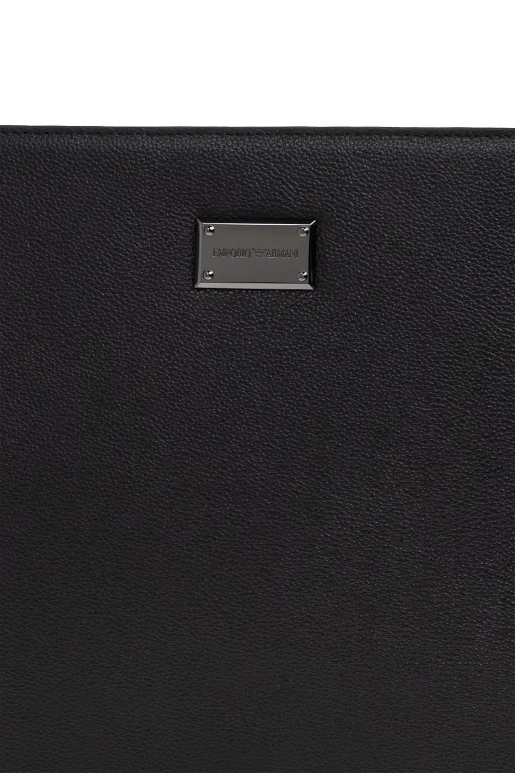 Emporio Armani Logo Plaque Zip-Up Clutch Bag