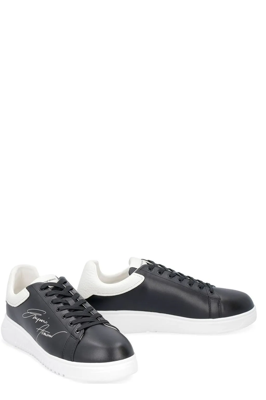 Emporio Armani Signature Logo-Printed Low-Top Sneakers