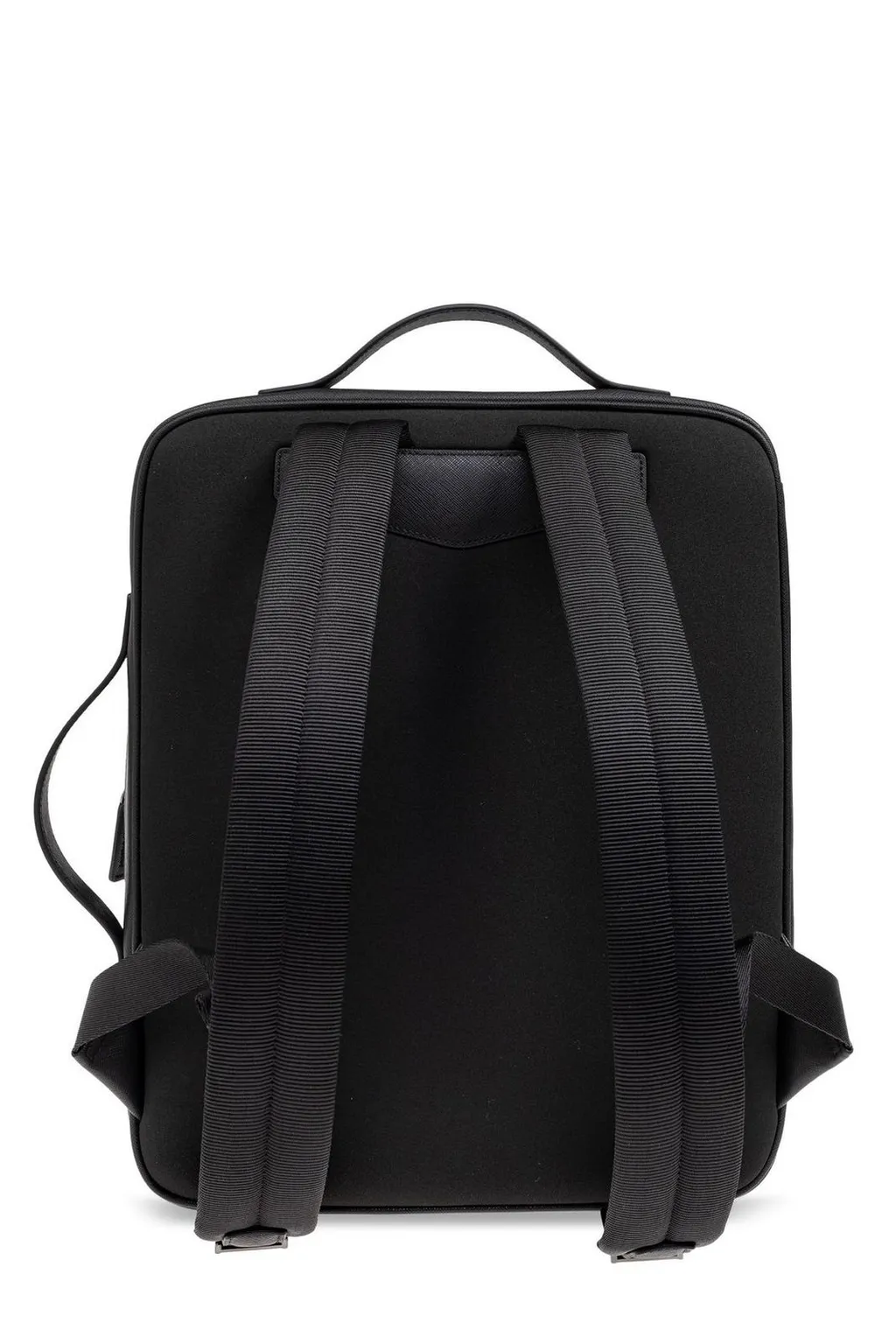 Emporio Armani Logo Embossed Zip-Up Laptop Bag