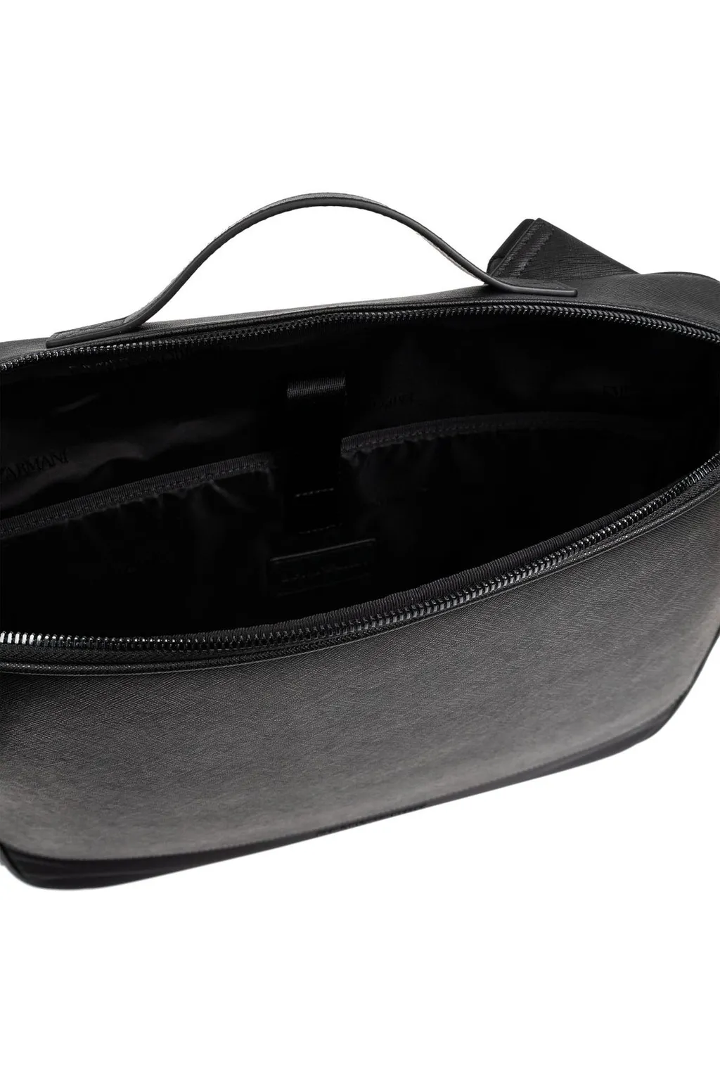 Emporio Armani Logo Embossed Zip-Up Laptop Bag