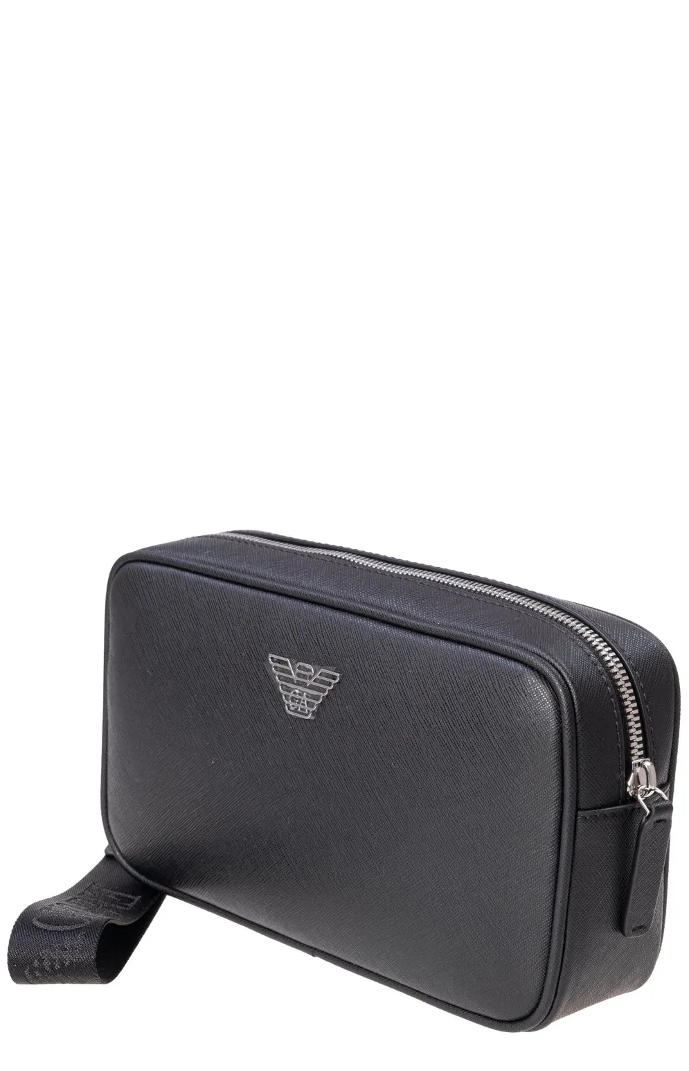 Emporio Armani Asv Saffiano Logo Plaque Washbag