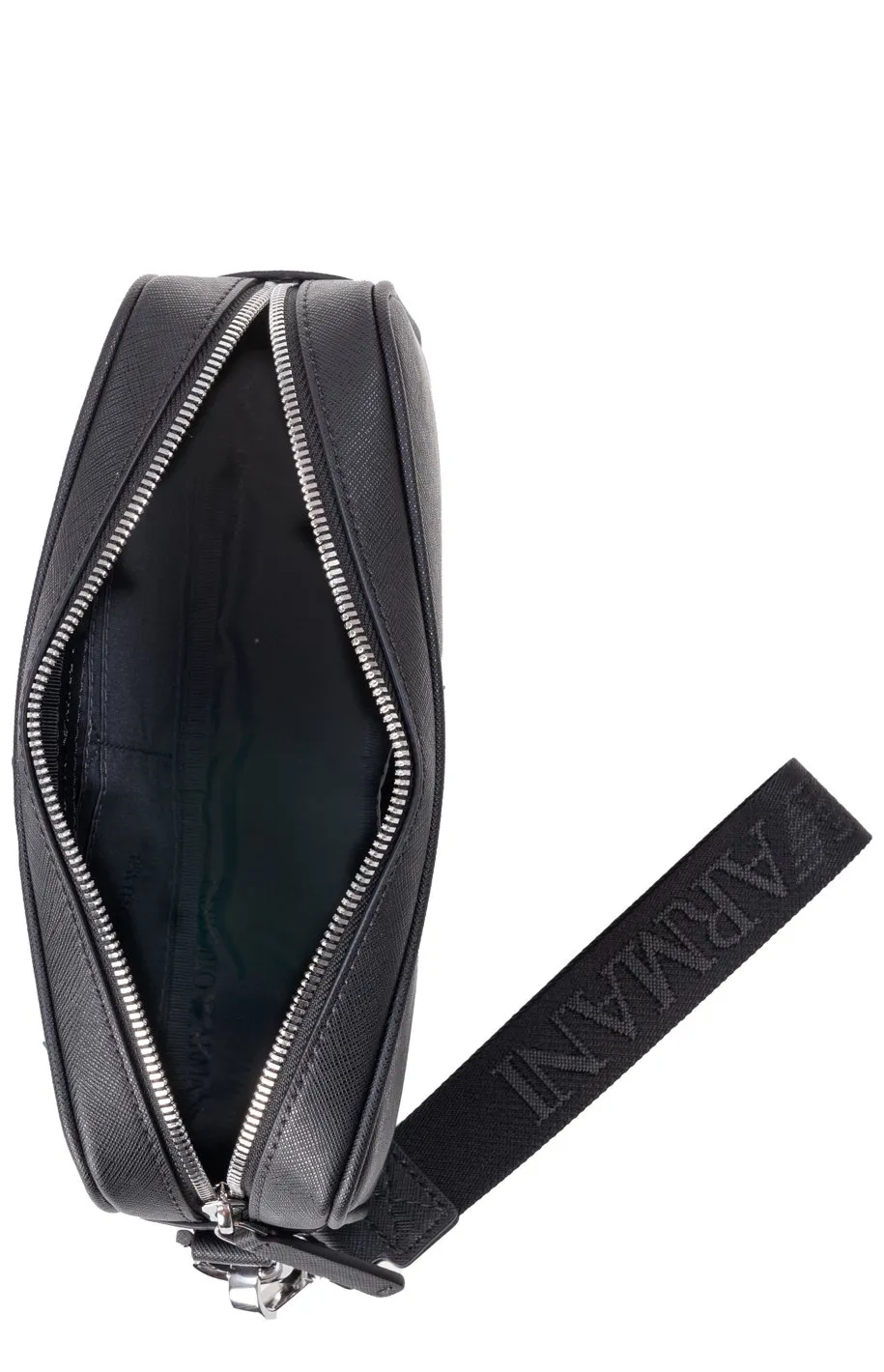 Emporio Armani Asv Saffiano Logo Plaque Washbag