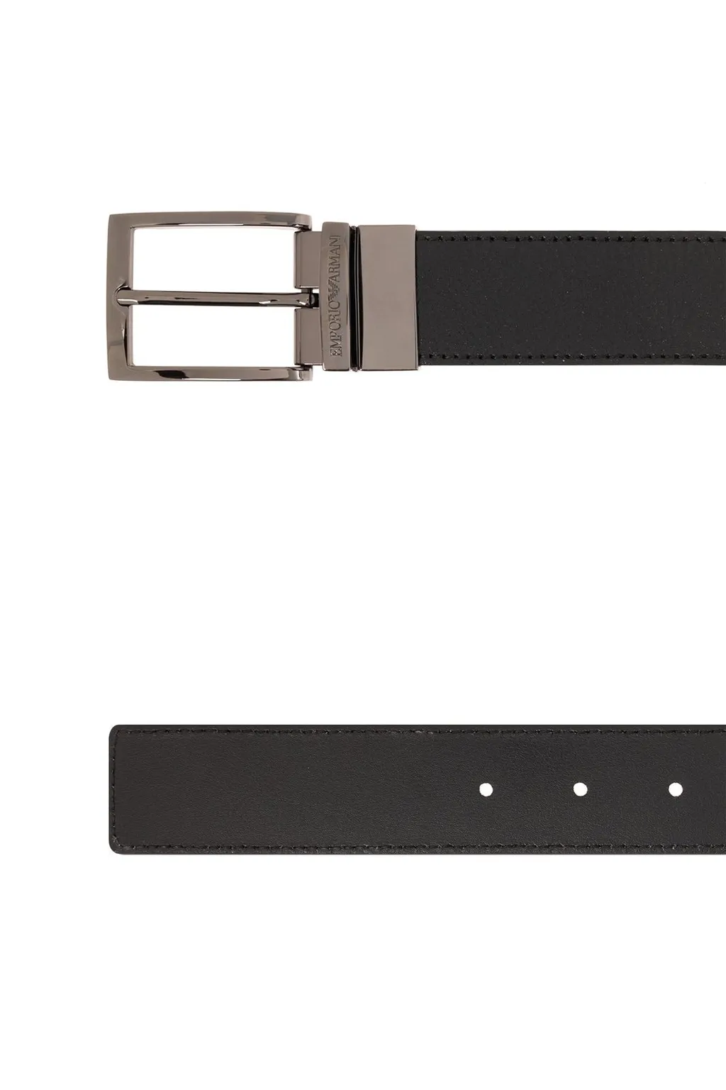 Emporio Armani Reversible Logo Engraved Buckle Belt