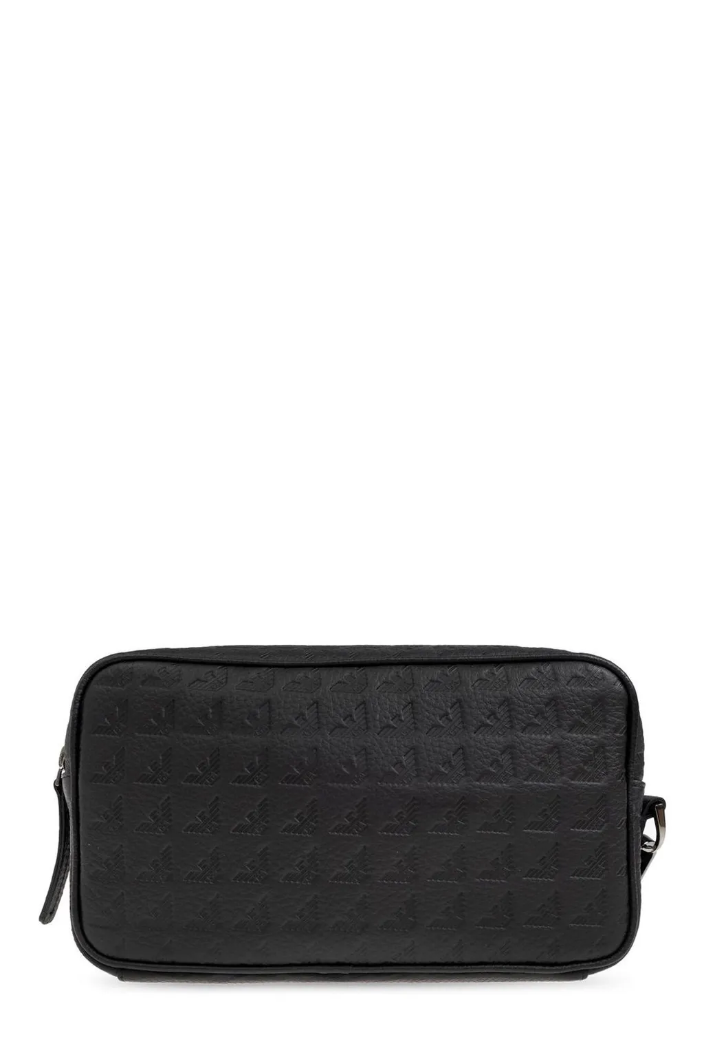 Emporio Armani Logo Plaque Zip-Up Clutch Bag