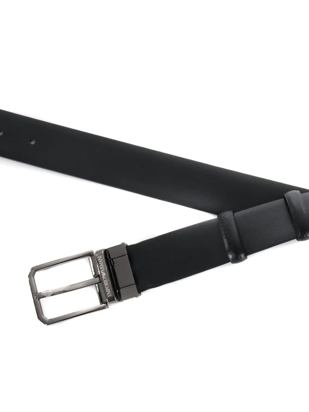 Emporio Armani Logo Engraved Buckle Belt