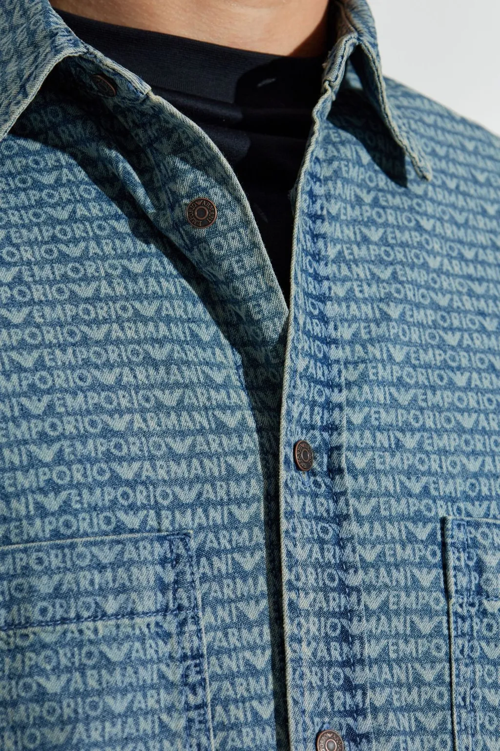Emporio Armani Monogram Long-Sleeved Shirt