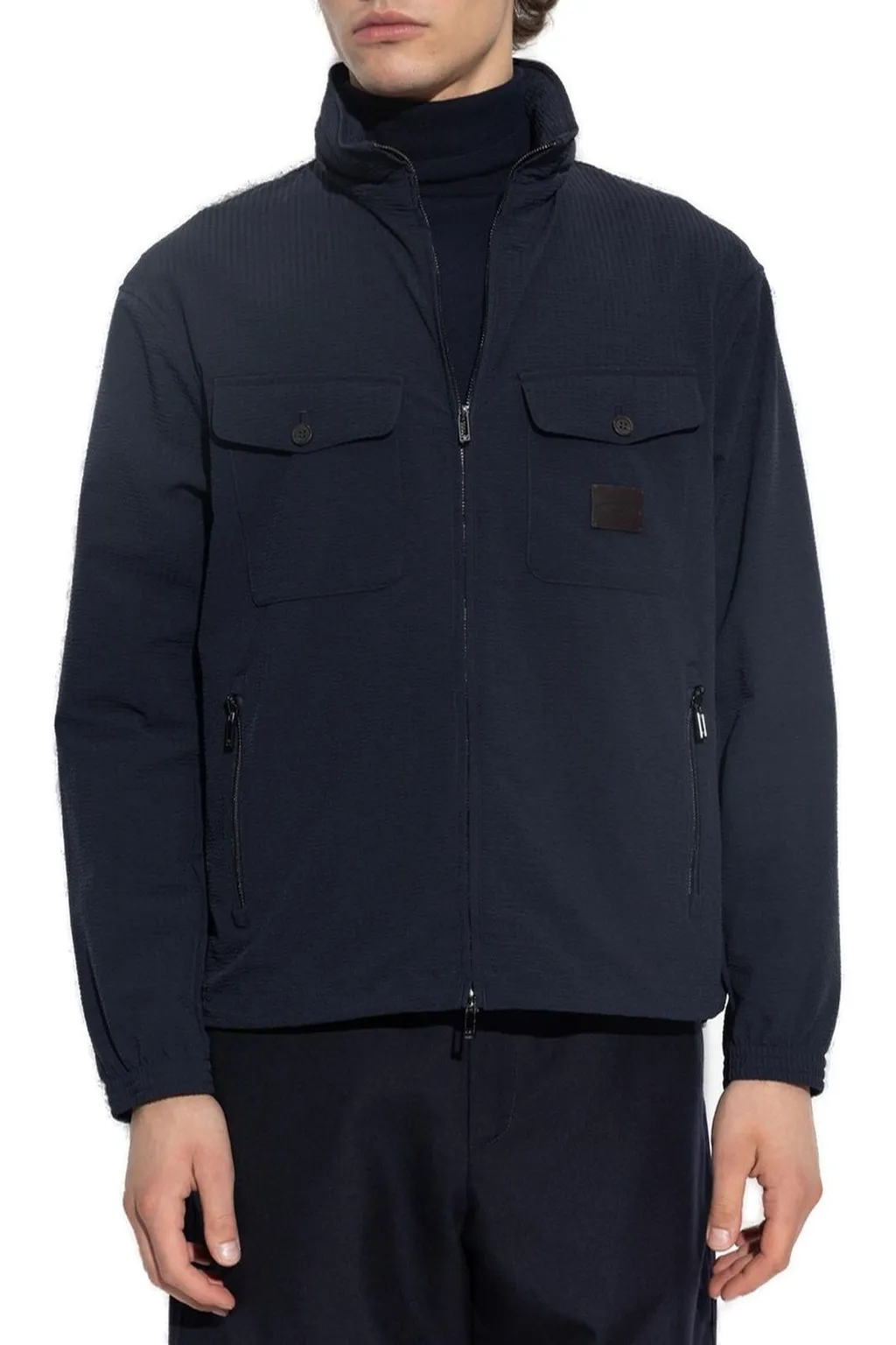 Emporio Armani Logo-Patch Zipped Jacket