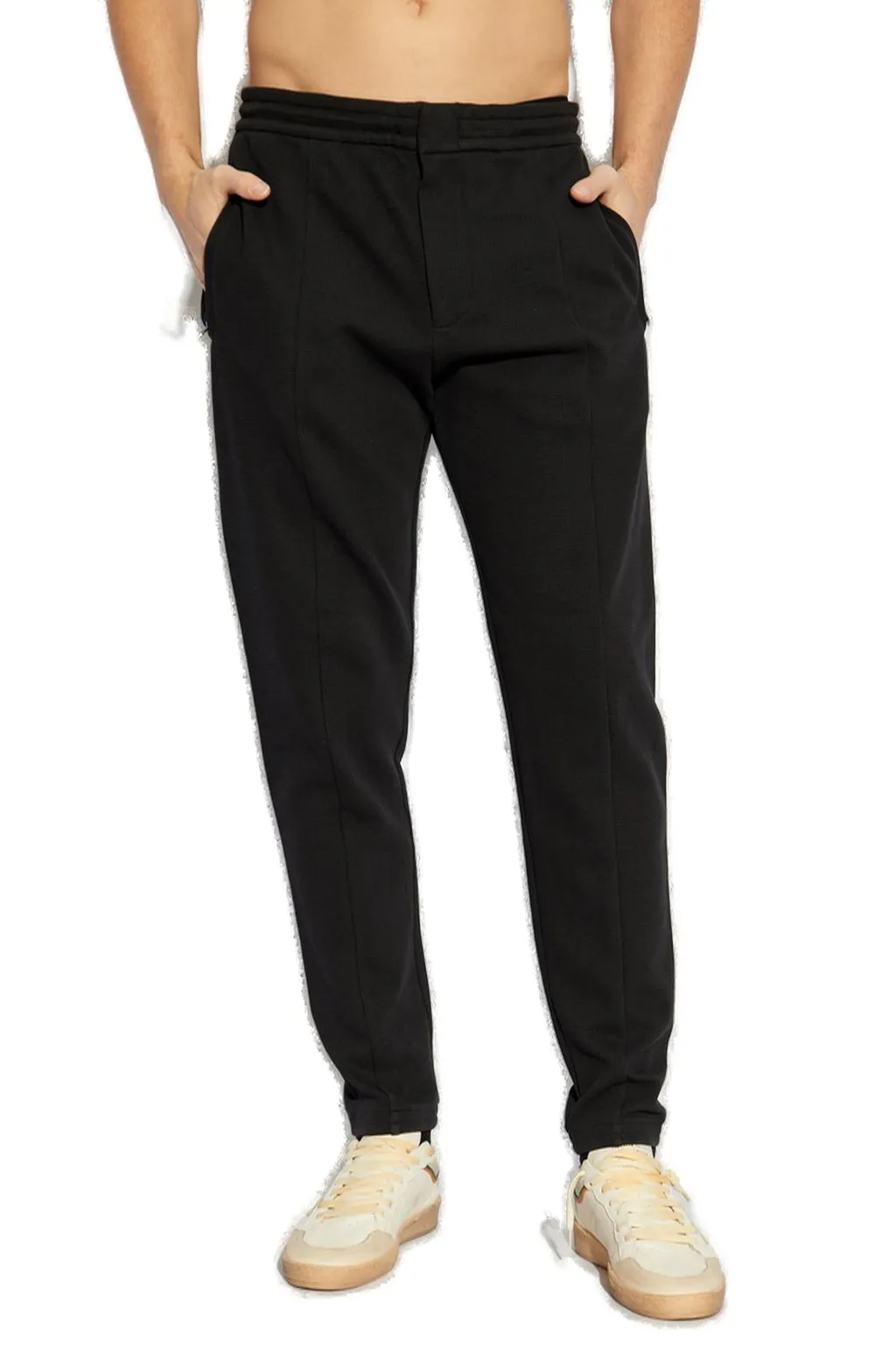 Emporio Armani Logo Plaque Tapered Pants
