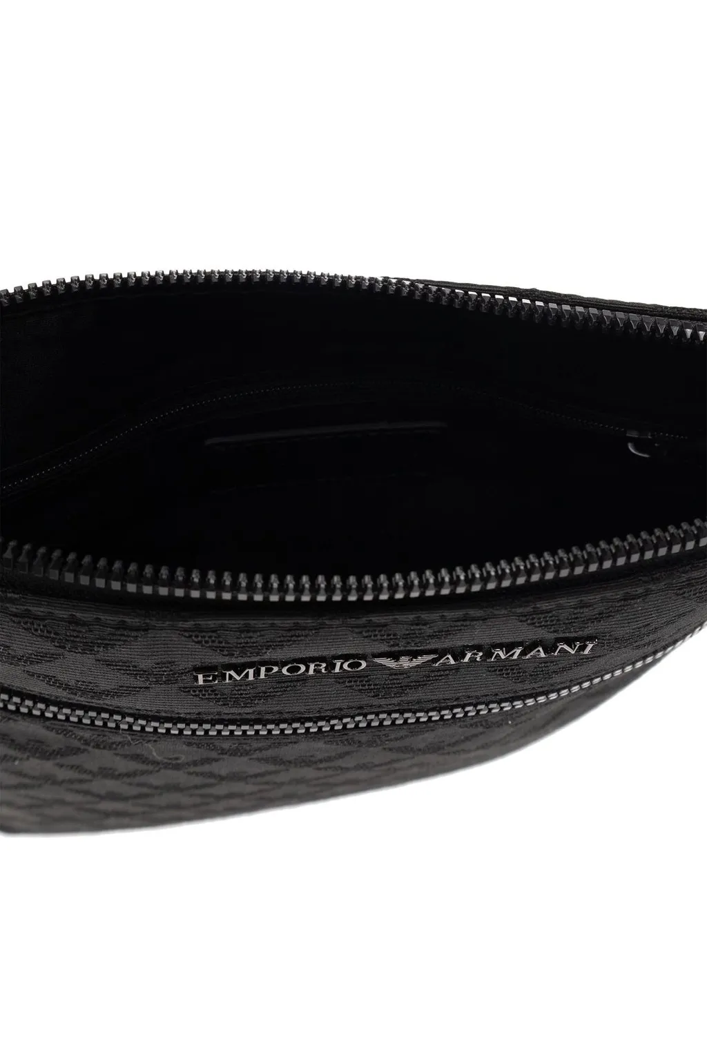 Emporio Armani All-Over Jacquard Eagle Flat Shoulder Bag