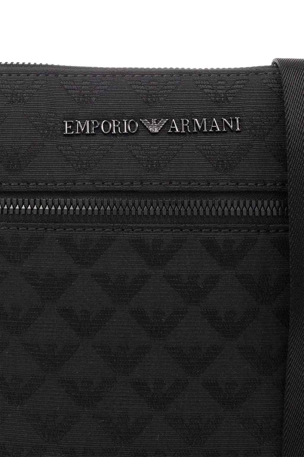 Emporio Armani All-Over Jacquard Eagle Flat Shoulder Bag