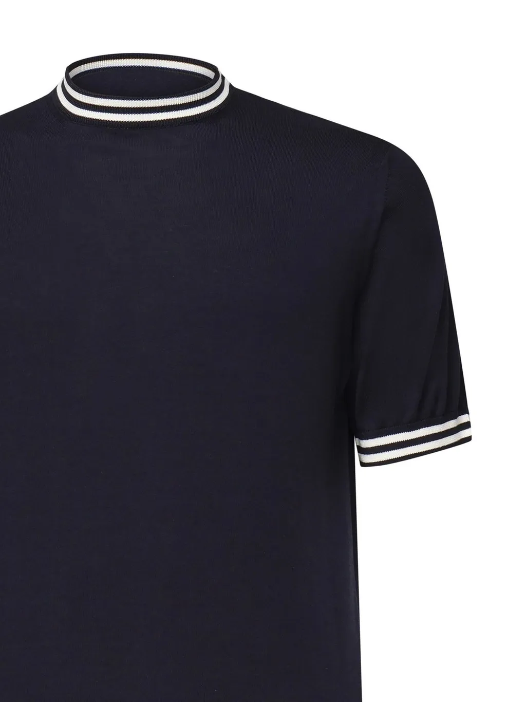 Eleventy Striped Trim T-Shirt
