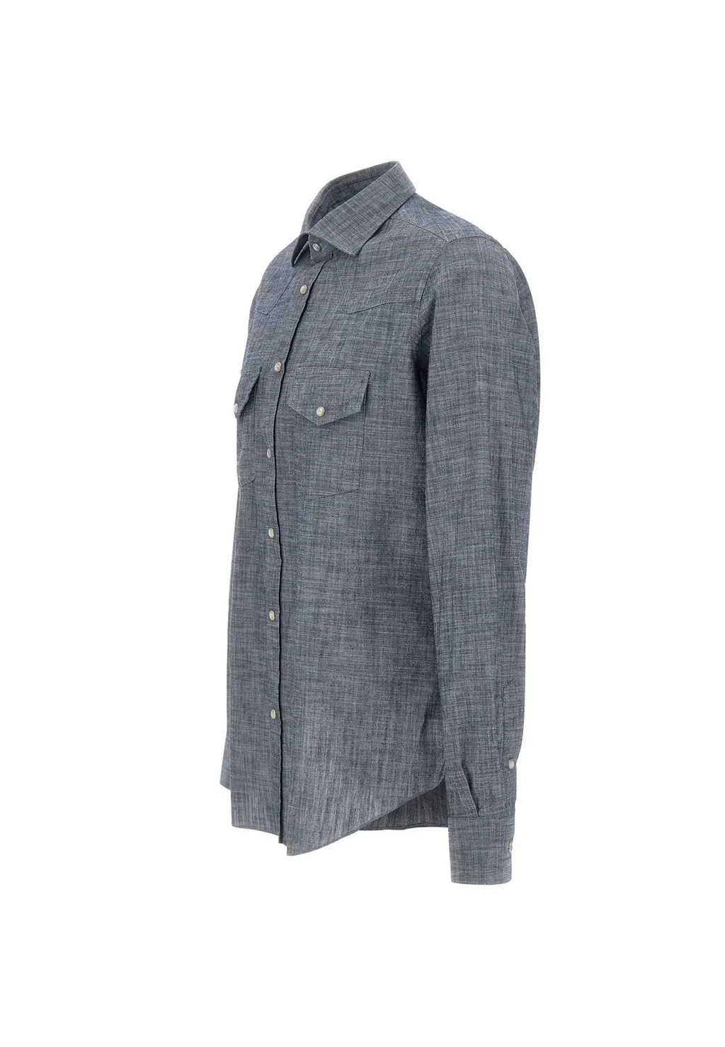 Eleventy Jewel Button Denim Shirt